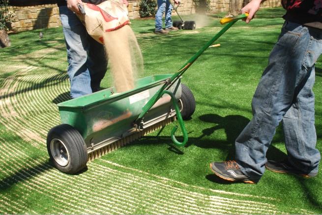 Metro New York artificial grass installation - base layer